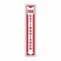 Accuform Fire Sign, Legend FIRE EXTINGUISHER ARROW, 6 mil Adhesive DuraVinyl, 12 in Height, 4 in Width MFXG543XV